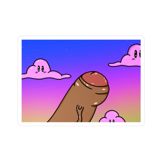 "HEAD IN THE CLOUDS, ERICK" STICKER